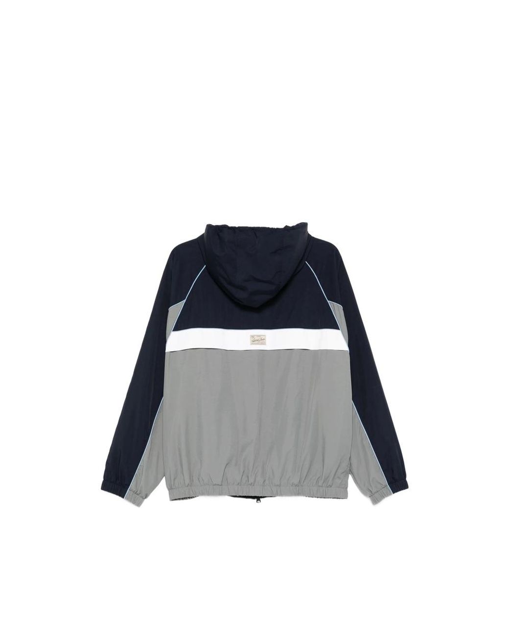 DUNST Blue Hooded Colourblock Windbreaker for men