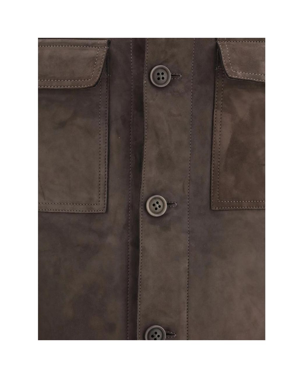 Salvatore Santoro Brown Button-Up Suede Jacket for men