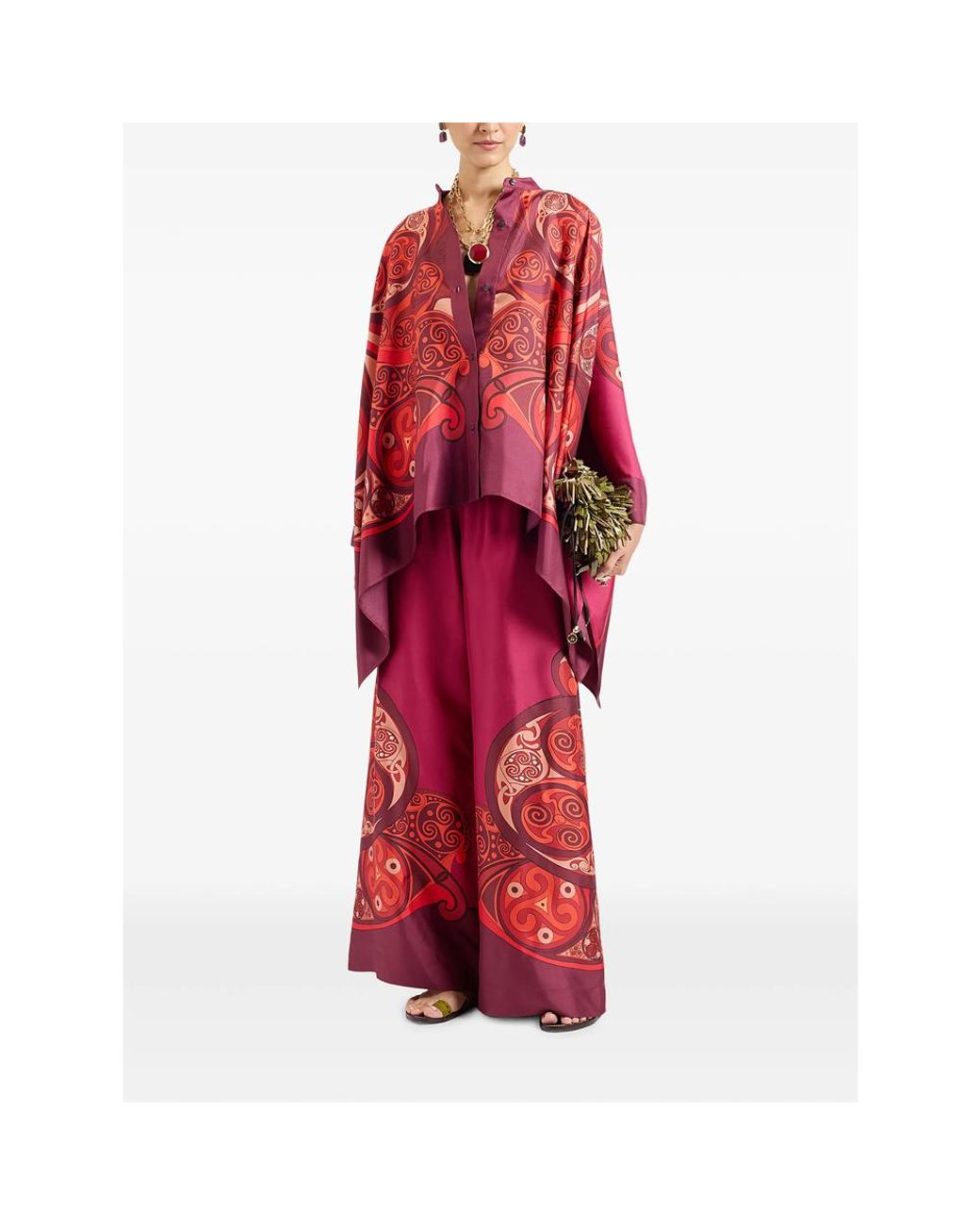 LaDoubleJ Red Foulard Silk Shirt