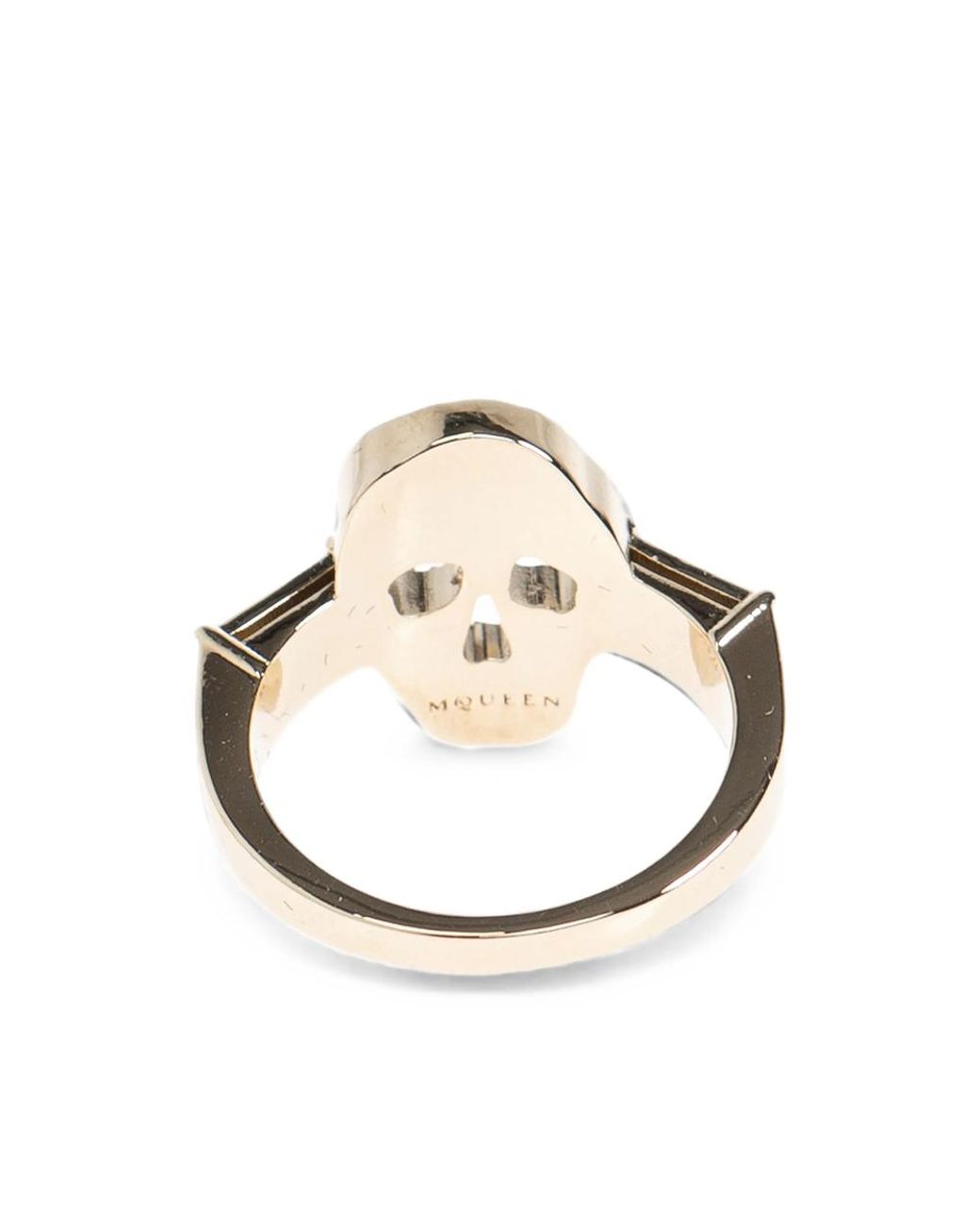 McQueen Metallic Pavé Skull Ring