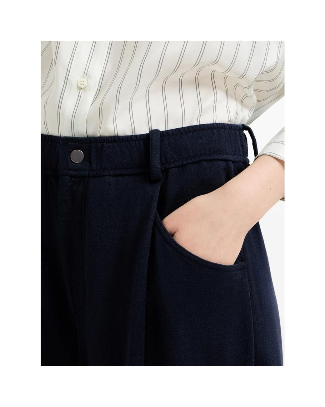 Brunello Cucinelli Blue Cotton And Silk Interlock Track Trousers
