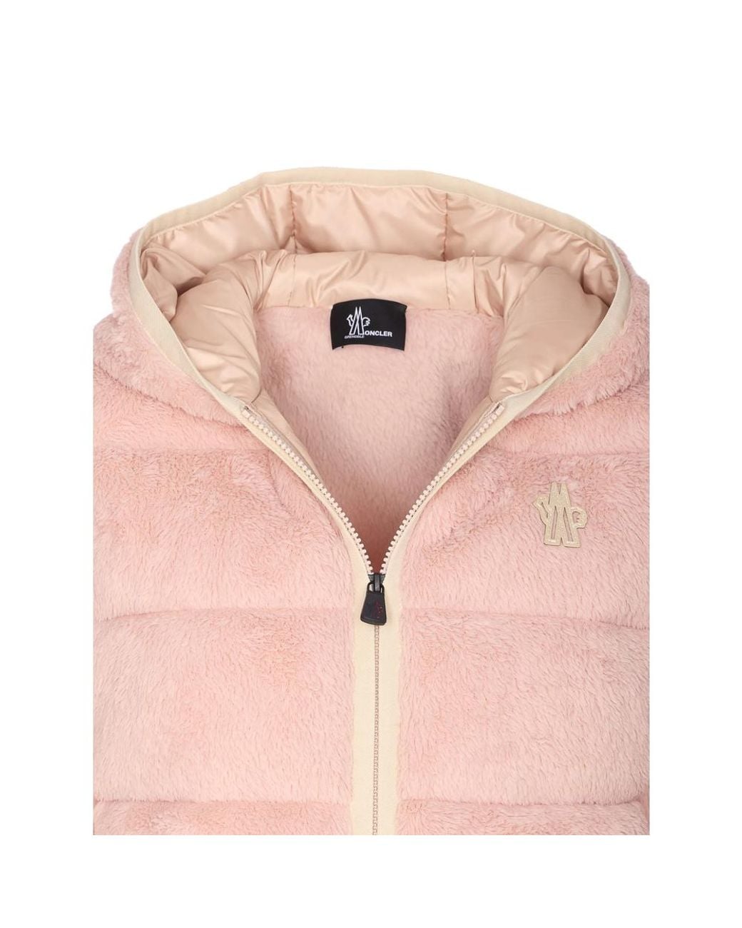 Moncler Pink Quilted Hooded Jacket