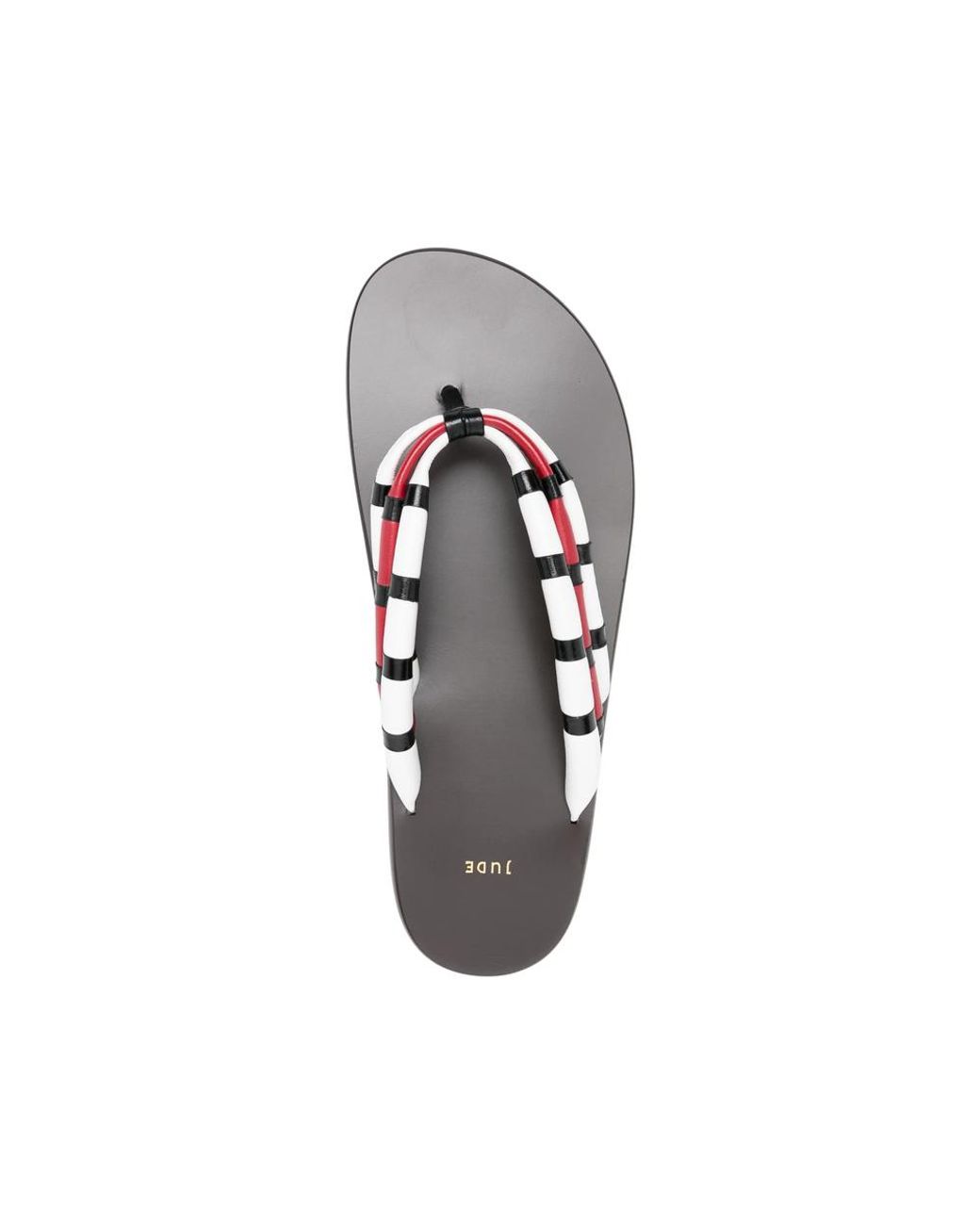 Jude White Striped-Strap Sandals