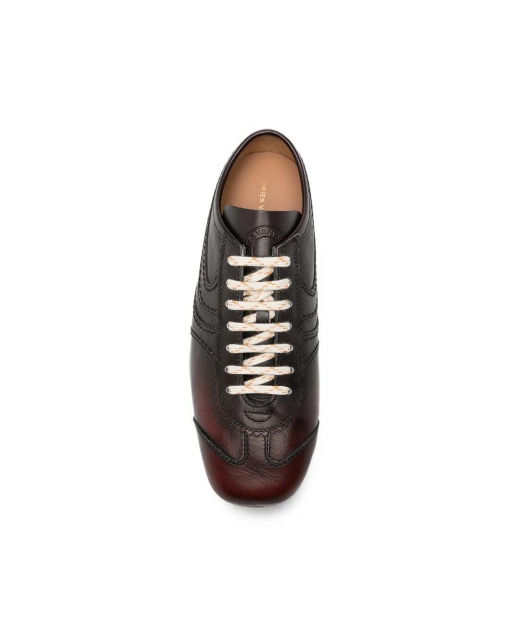 Dries Van Noten Brown Lace-Up Leather Sneakers