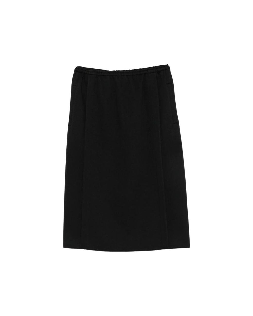 Carven Black Elasticated-Waist Midi Skirt