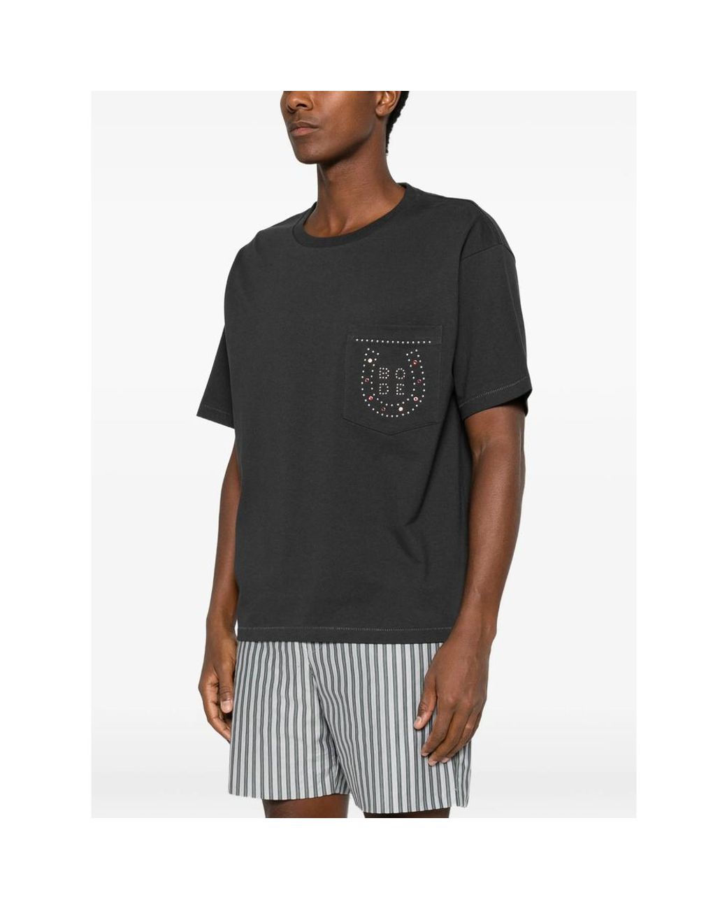 Bode Black Stud-Embellished T-Shirt for men