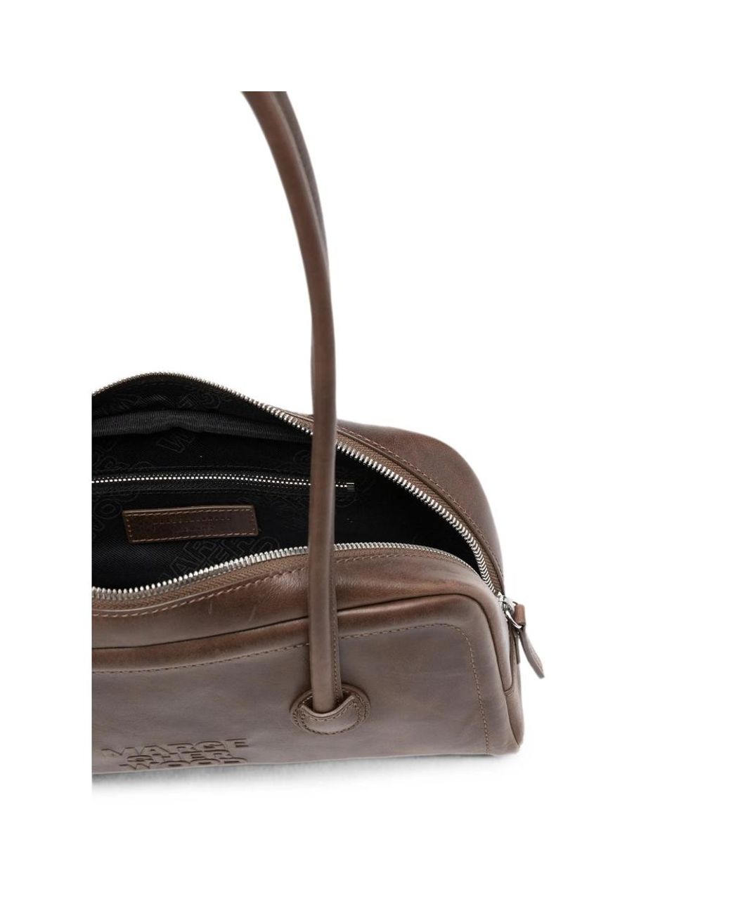 MARGE SHERWOOD Brown Logo-Debossed Leather Shoulder Bag