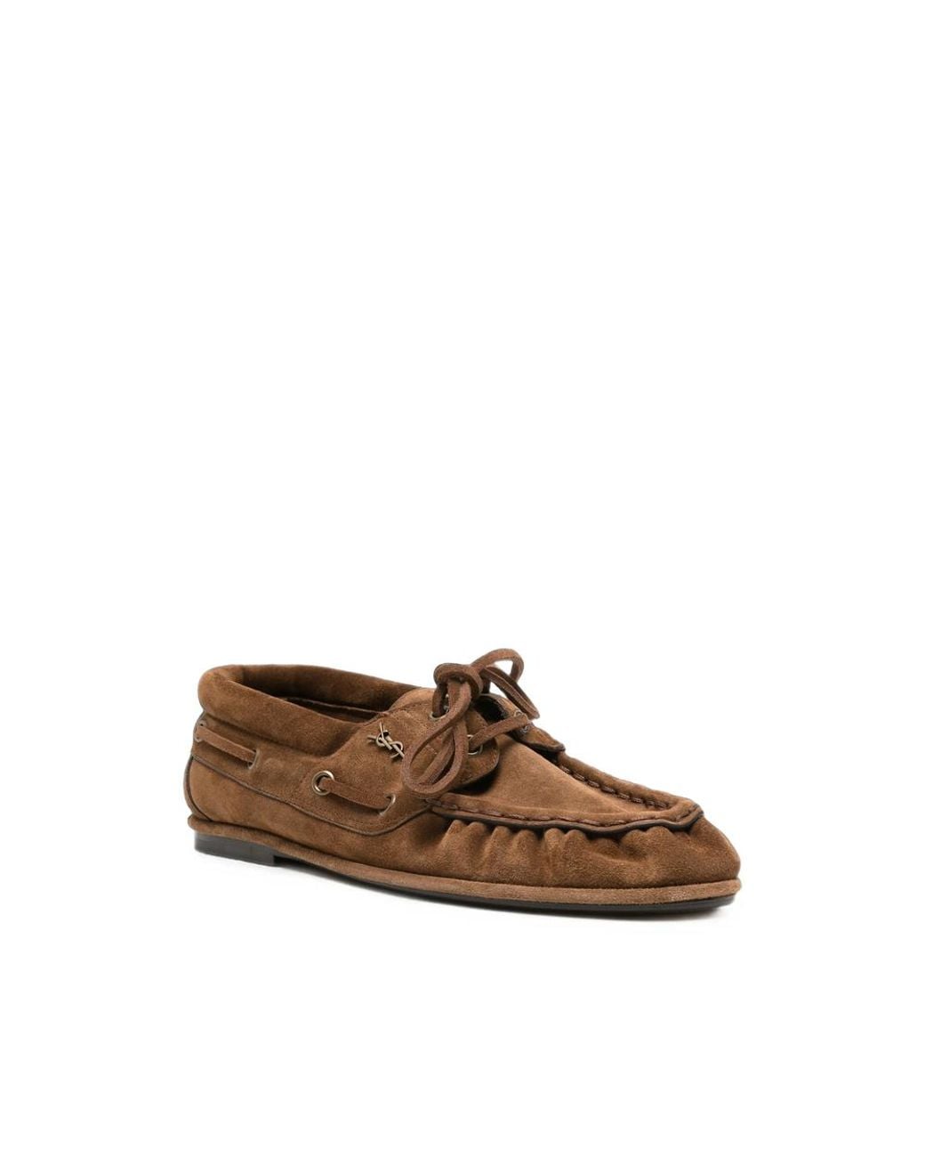 Saint Laurent Brown Suede Loafers