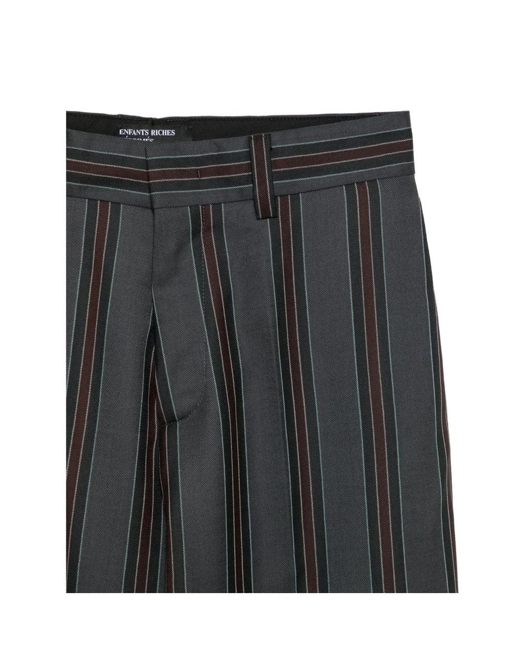 Enfants Riches Deprimes Gray Vertical-Stripe Straight-Leg Trousers for men