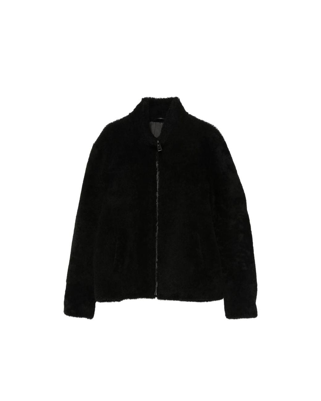 Eraldo Black High-Neck Shearling Jacket for men