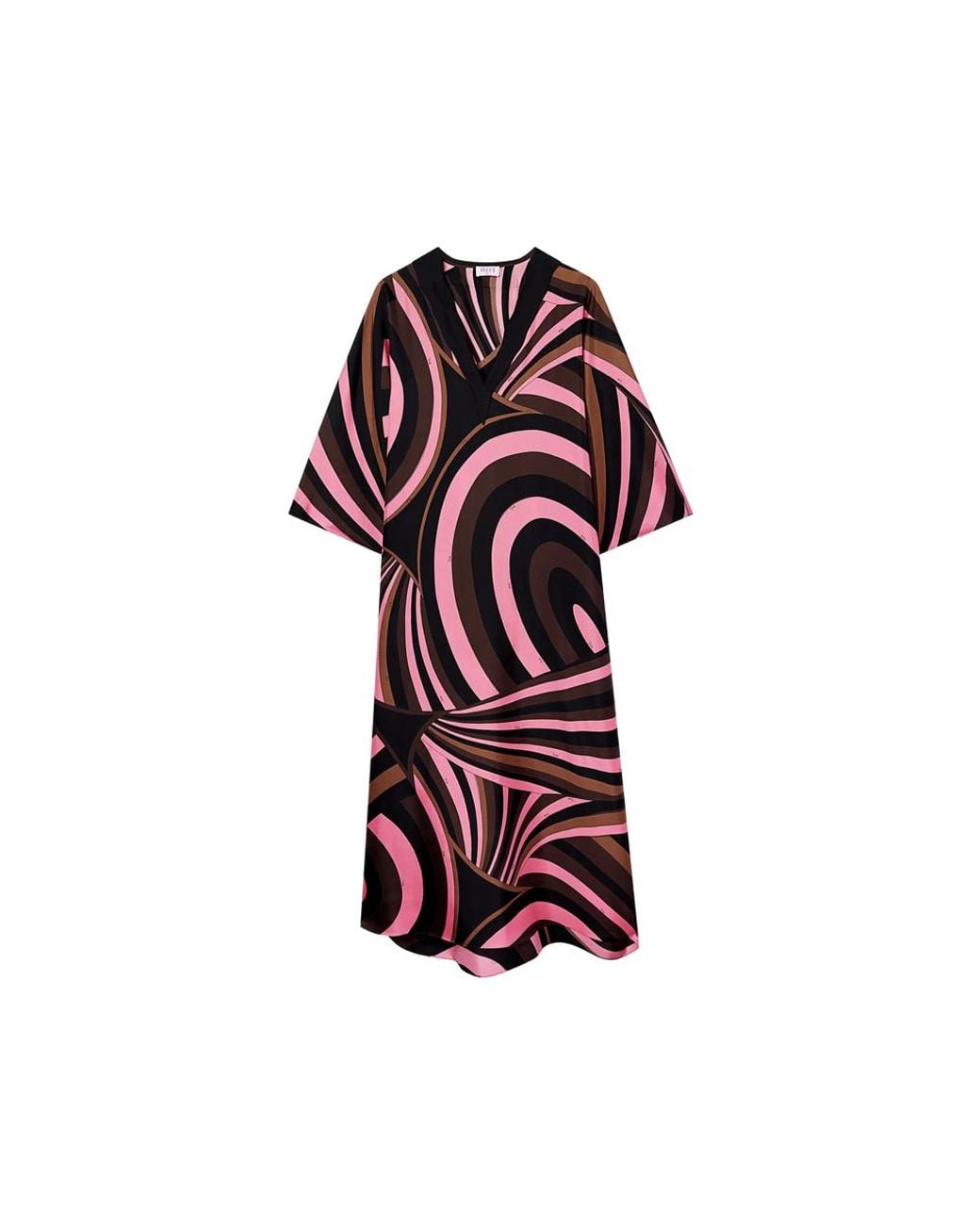 Emilio Pucci Red Iride Print Silk Kaftan