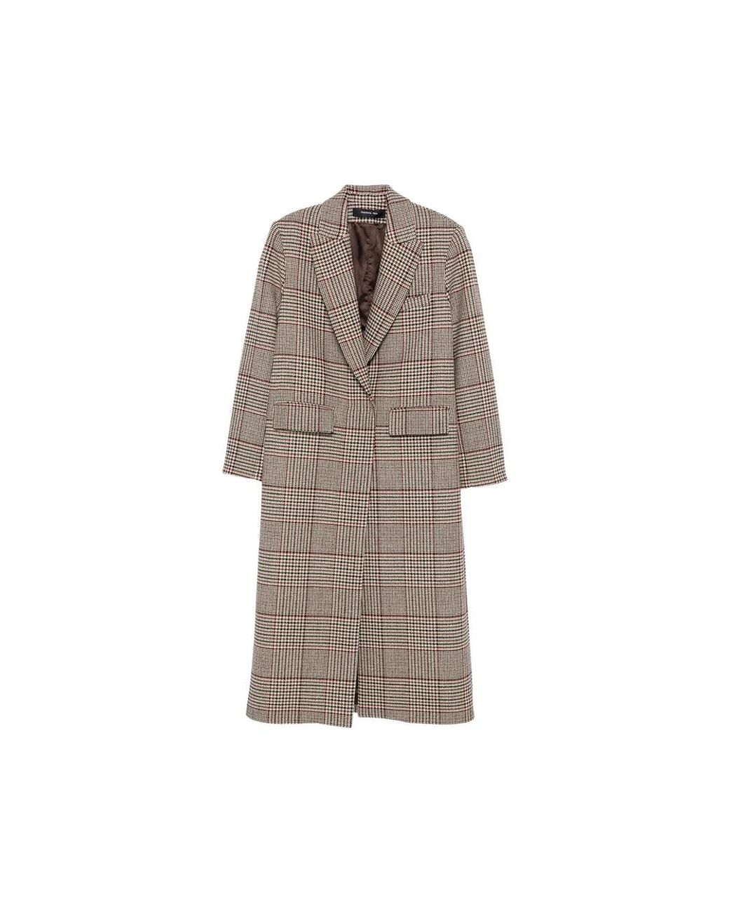 FEDERICA TOSI Brown Prince Of Wales Check Double-Breasted Coat