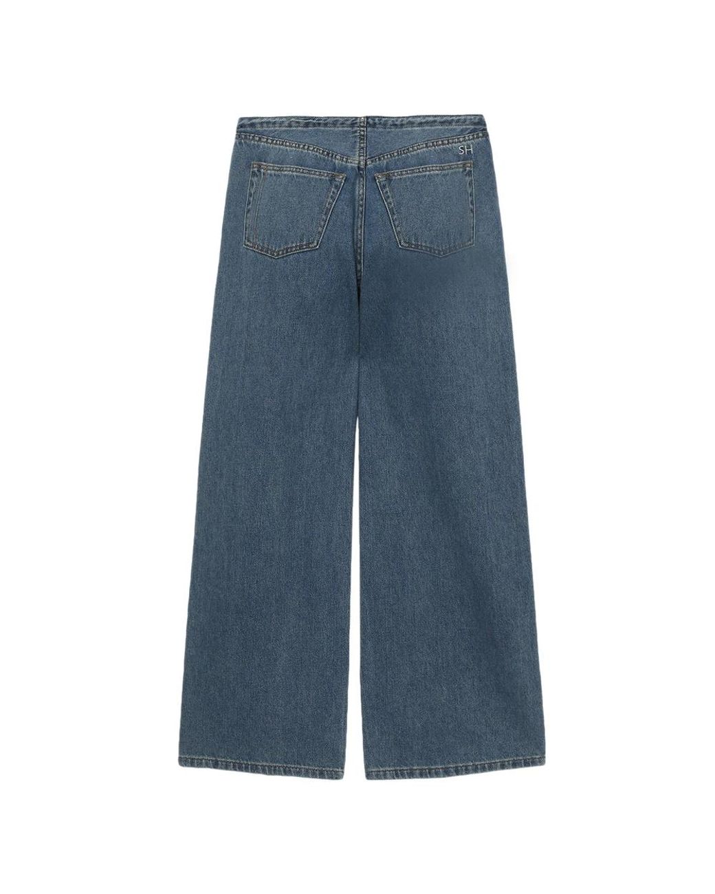 Still Here Blue High-Rise Wide-Leg Jeans
