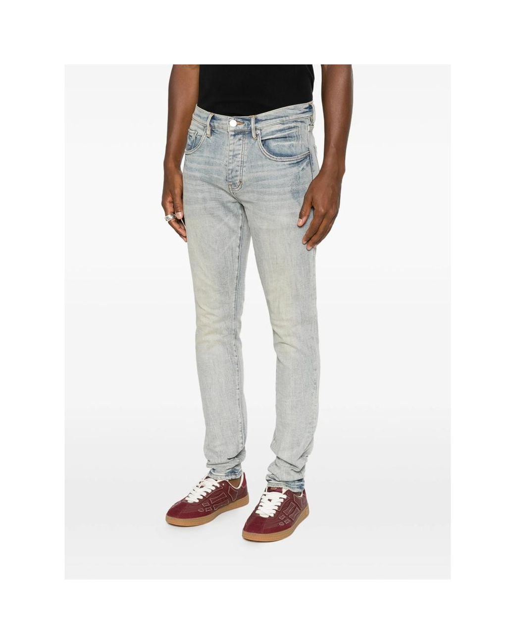 Purple Brand Blue Faded Slim-Fit Jeans for men
