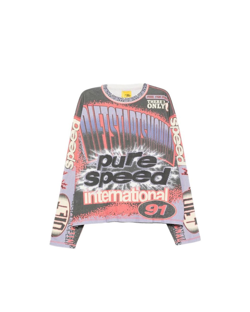 DIET STARTS MONDAY Pink Graphic-Print Long-Sleeve T-Shirt for men