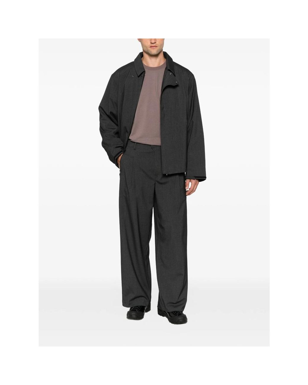 Hiking Patrol Black Asymmetric-Fastening Raglan-Sleeve Jacket for men