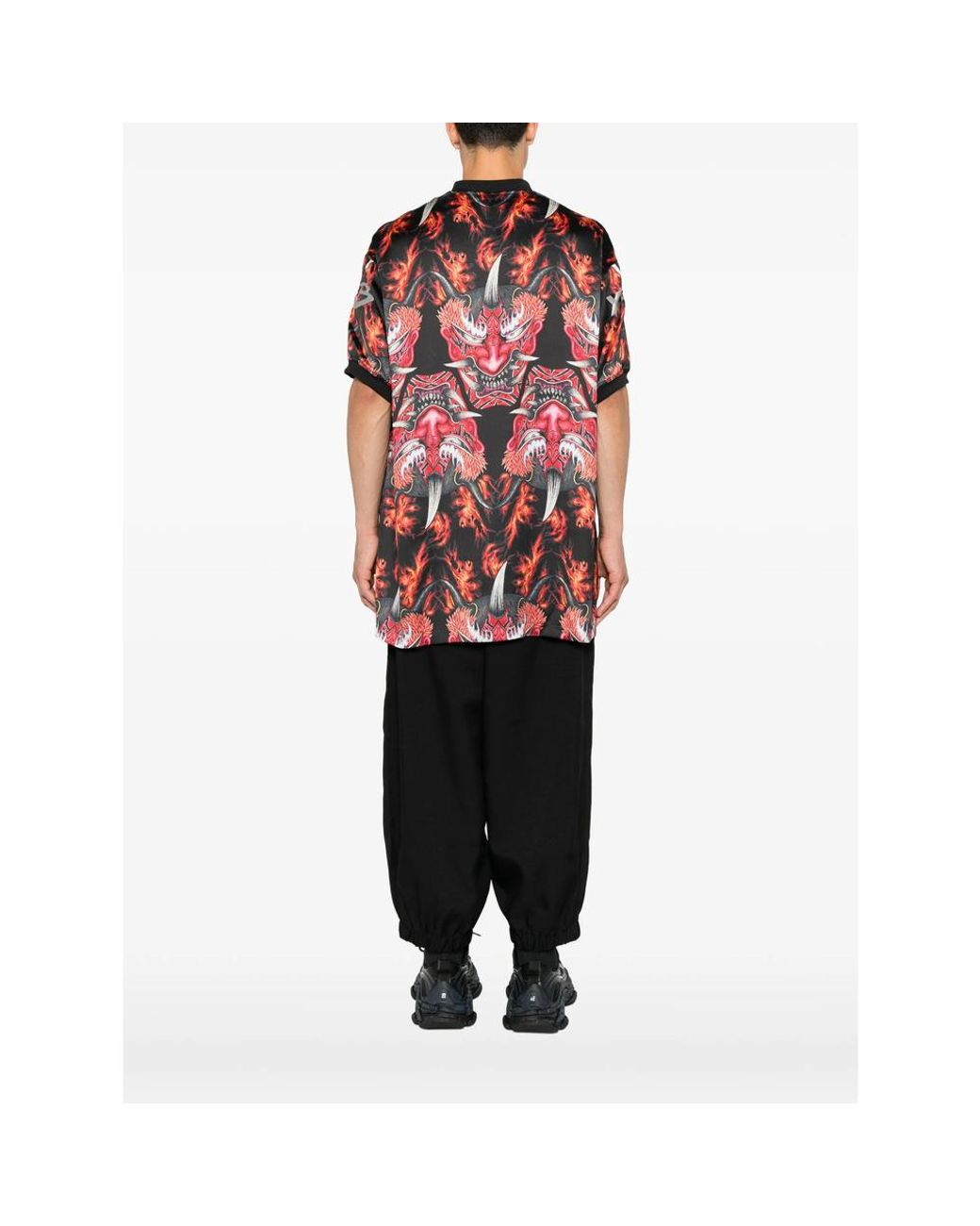 Y-3 Red Satin Graphic Jersey for men