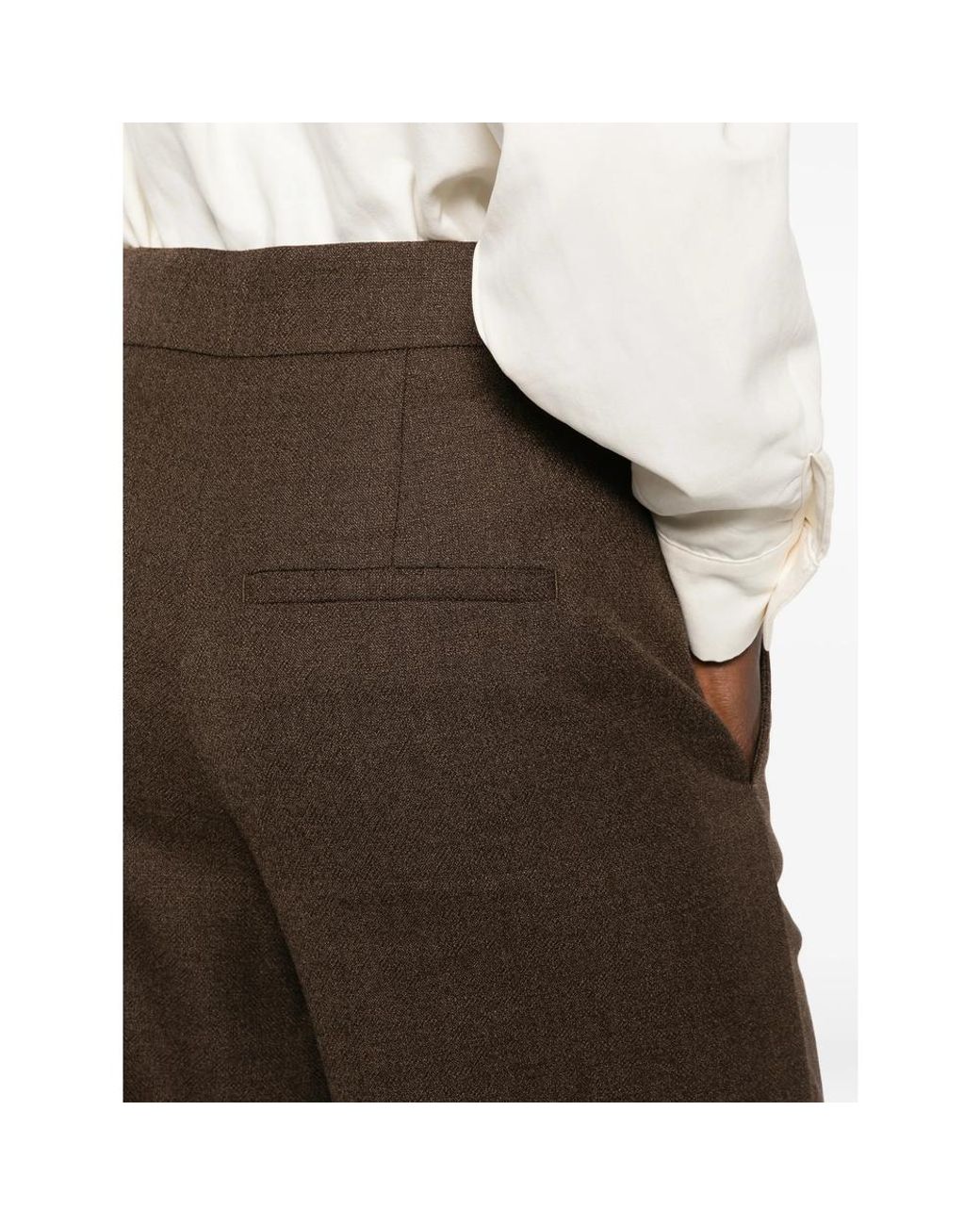 Seafarer Brown April Pressed-Crease Wide-Leg Trousers