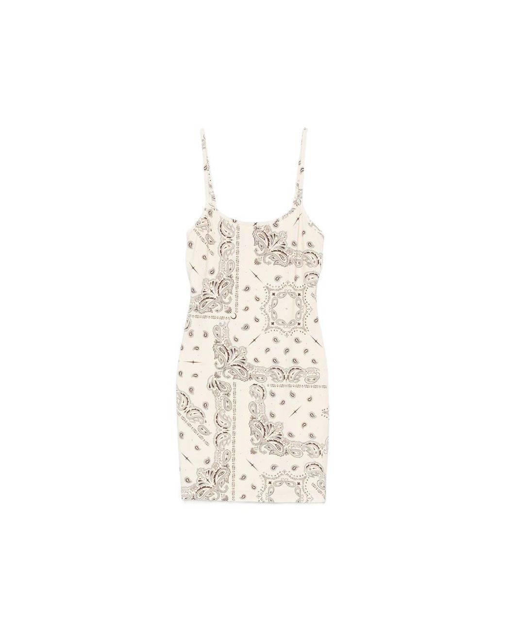VENUJA Natural Paisley-Print Rhinestone-Embellished Mini Dress