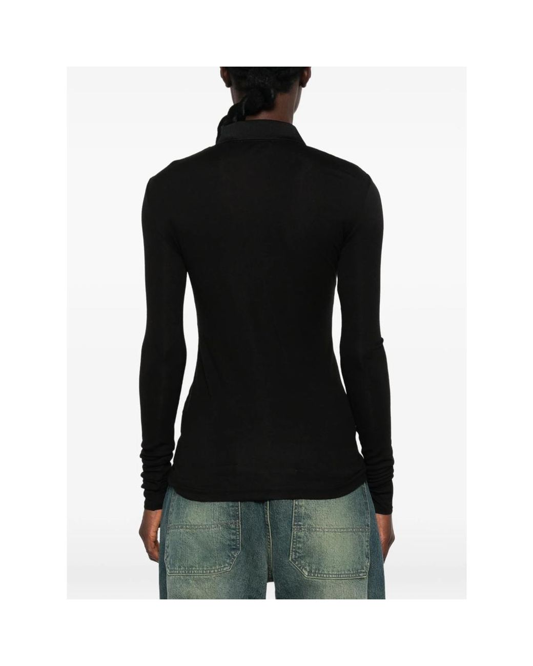 Entire studios Black Long-Sleeve Polo Shirt