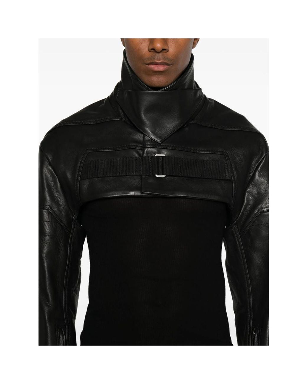 Rick Owens Black 2 Piece Mac Leather Longline Coat for men