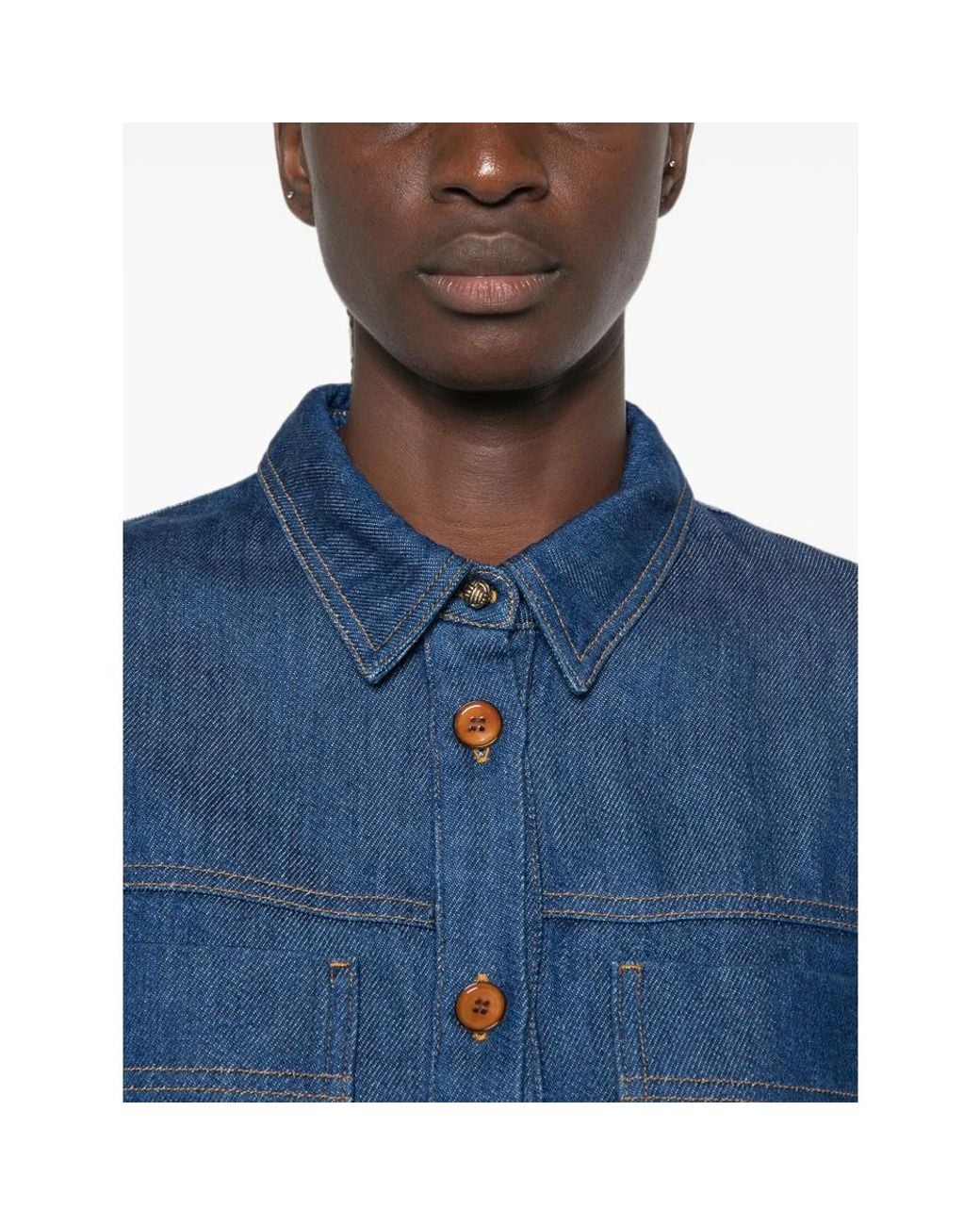 Sessun Blue Contrast-Stitched Jacket