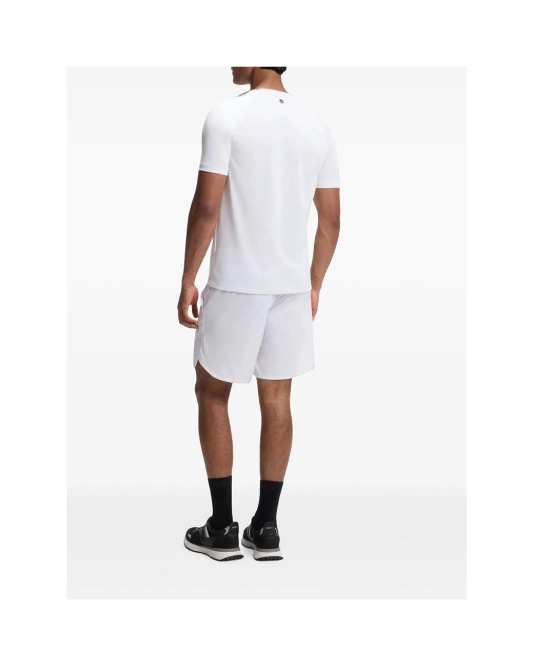 Boss White Active Moisture-Wicking T-Shirt With Tennis-Ball Eming for men