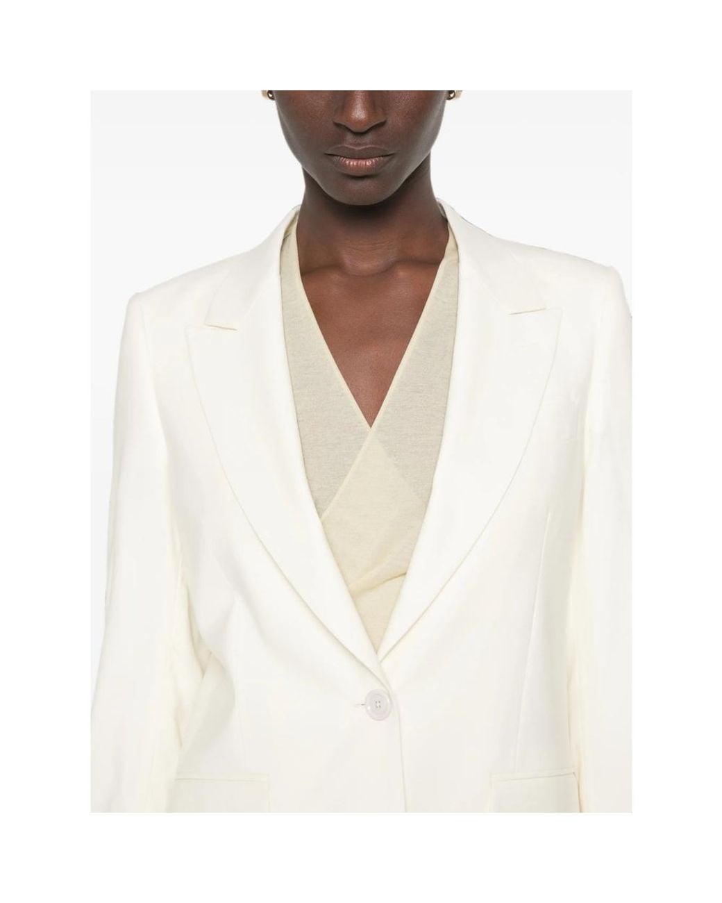 Lardini White Single-Breasted Peak-Lapel Blazer