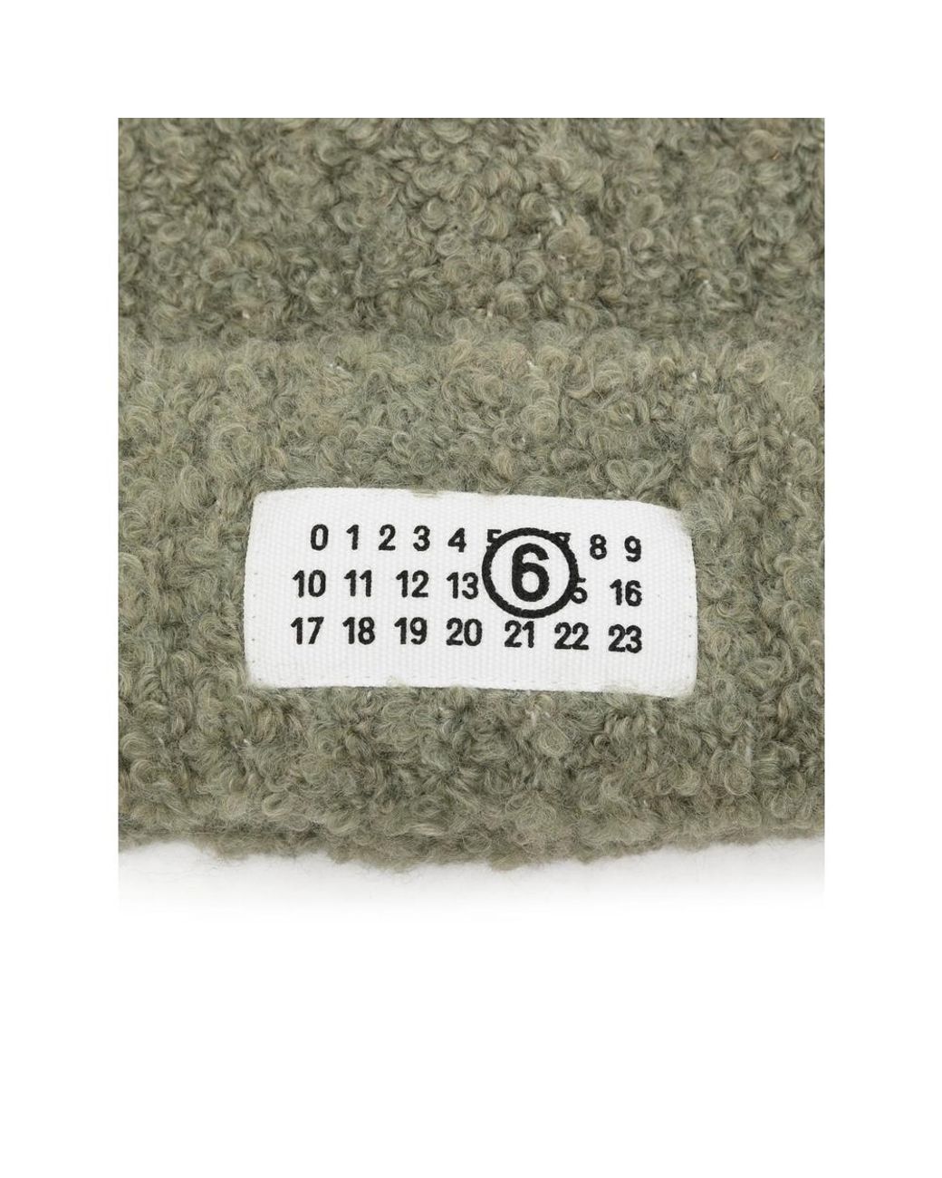 MM6 by Maison Margiela Green Logo-Patch Beanie Hat for men