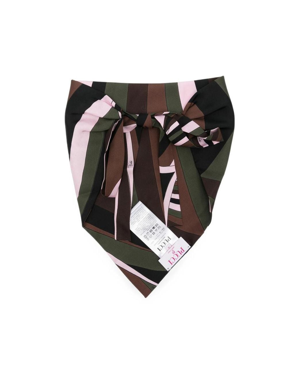 Emilio Pucci Brown Printed Silk-Twill Bandana
