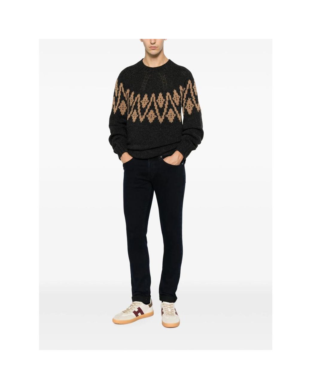 Dondup Black Slim-Fit Five-Pocket Jeans for men