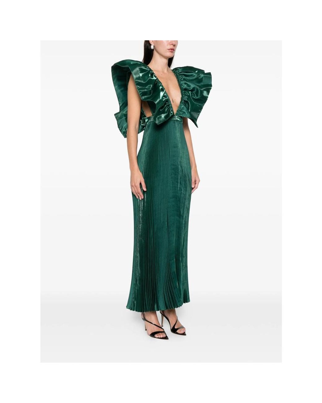 LIDEE Woman Green Ventoux Gown Pine Gloss Dress