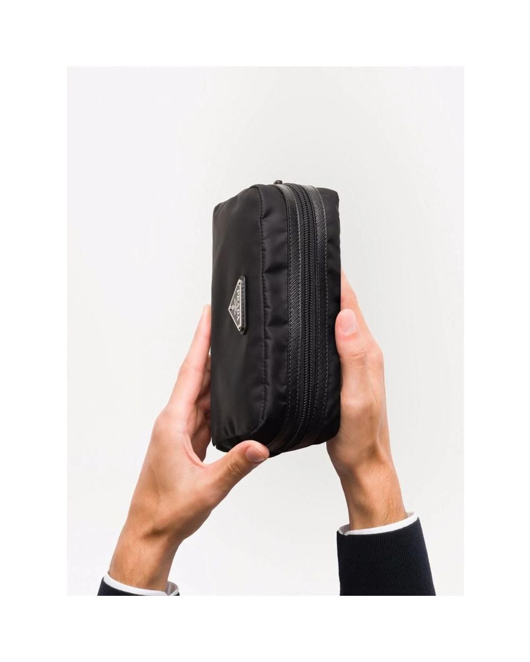 Prada Black Wash Bags for men