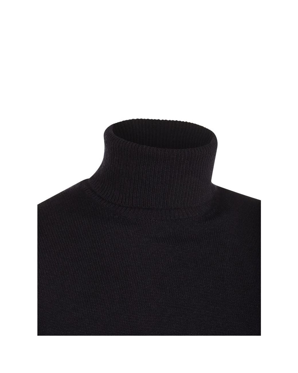Malo Black Turtleneck Sweater for men