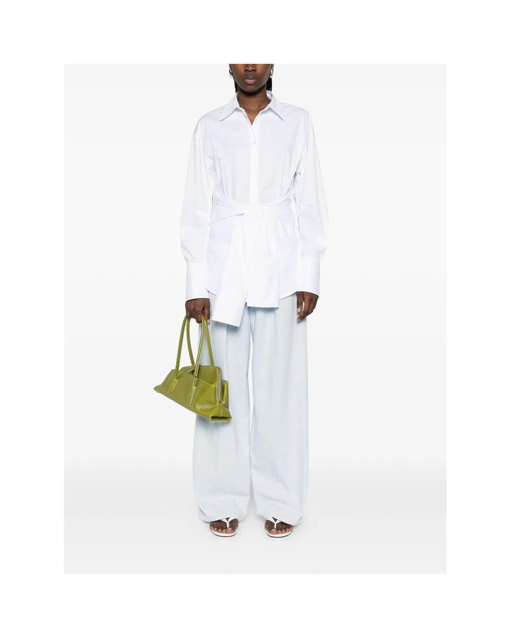 Haikure White Candy Twill 45 Pleated Jeans