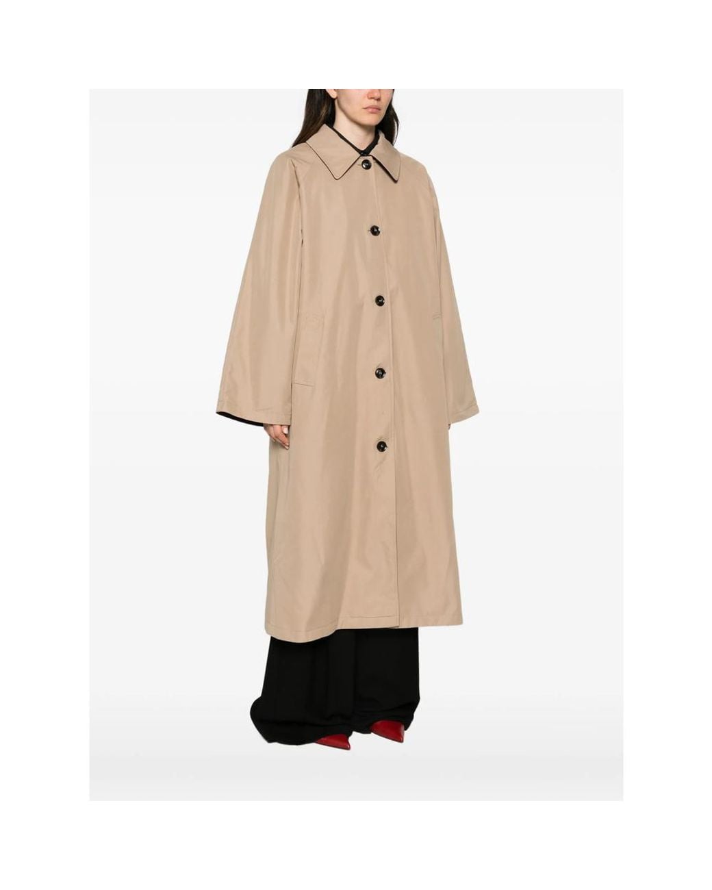 ELEH Natural Reversible Gingham-Print Coat