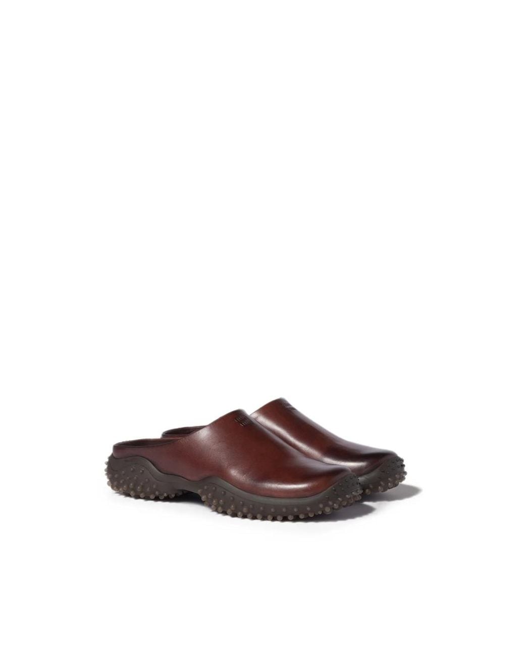 Miu Miu Brown Leather Mules