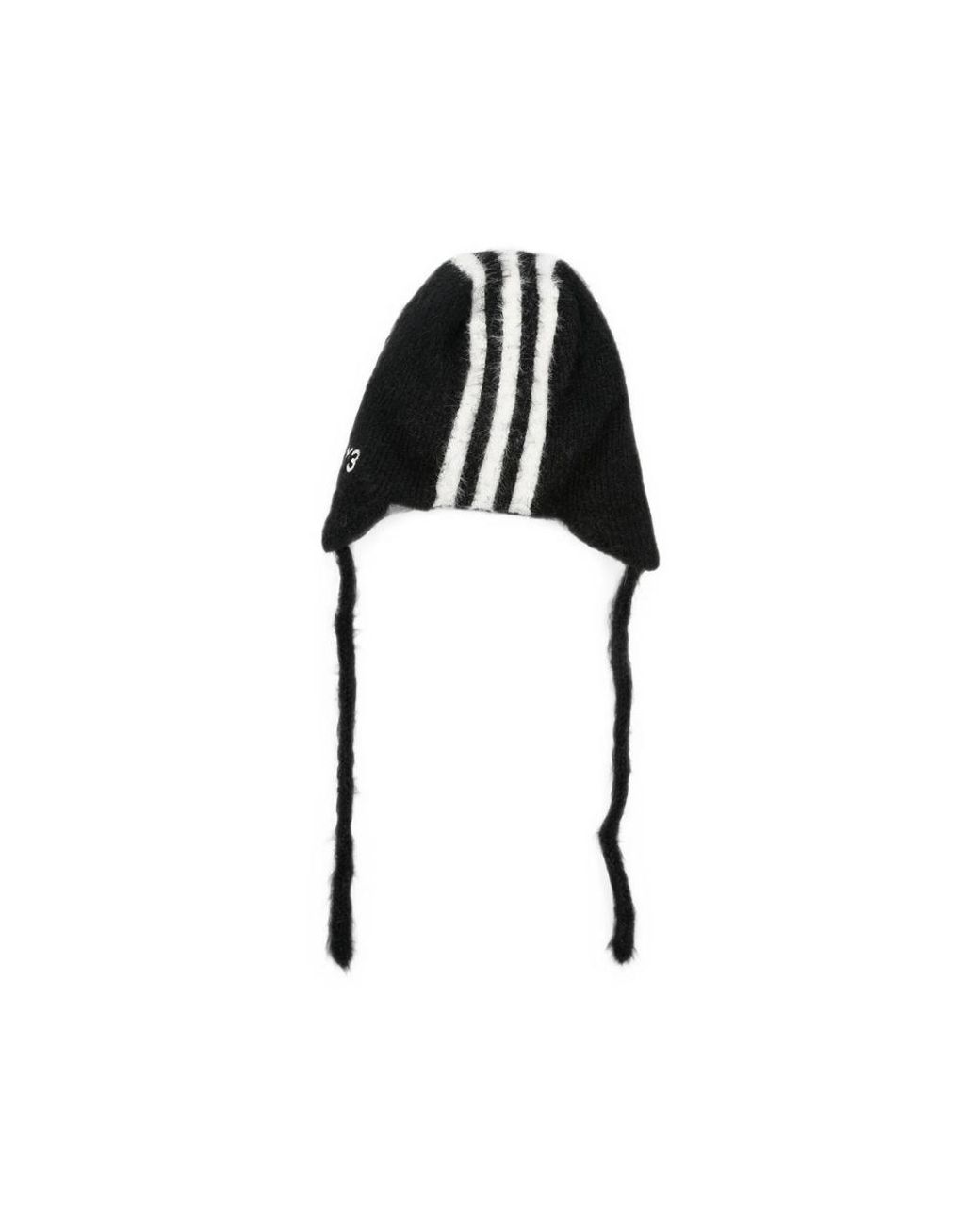 Y-3 Black Stripe-Detail Trapper Hat for men