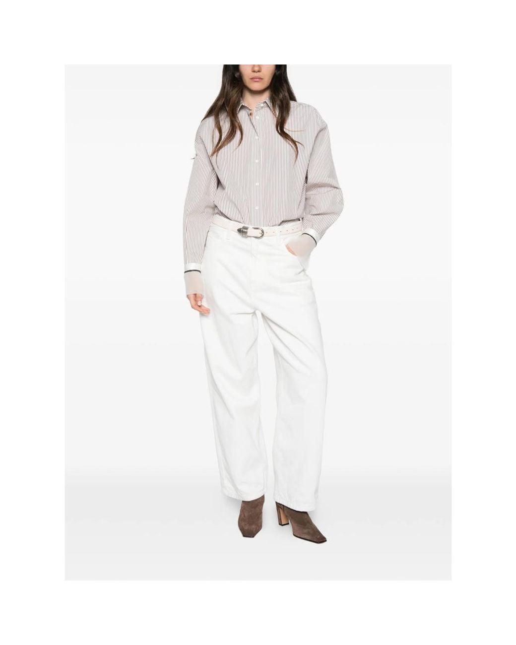 Brunello Cucinelli White Neutrals Tops