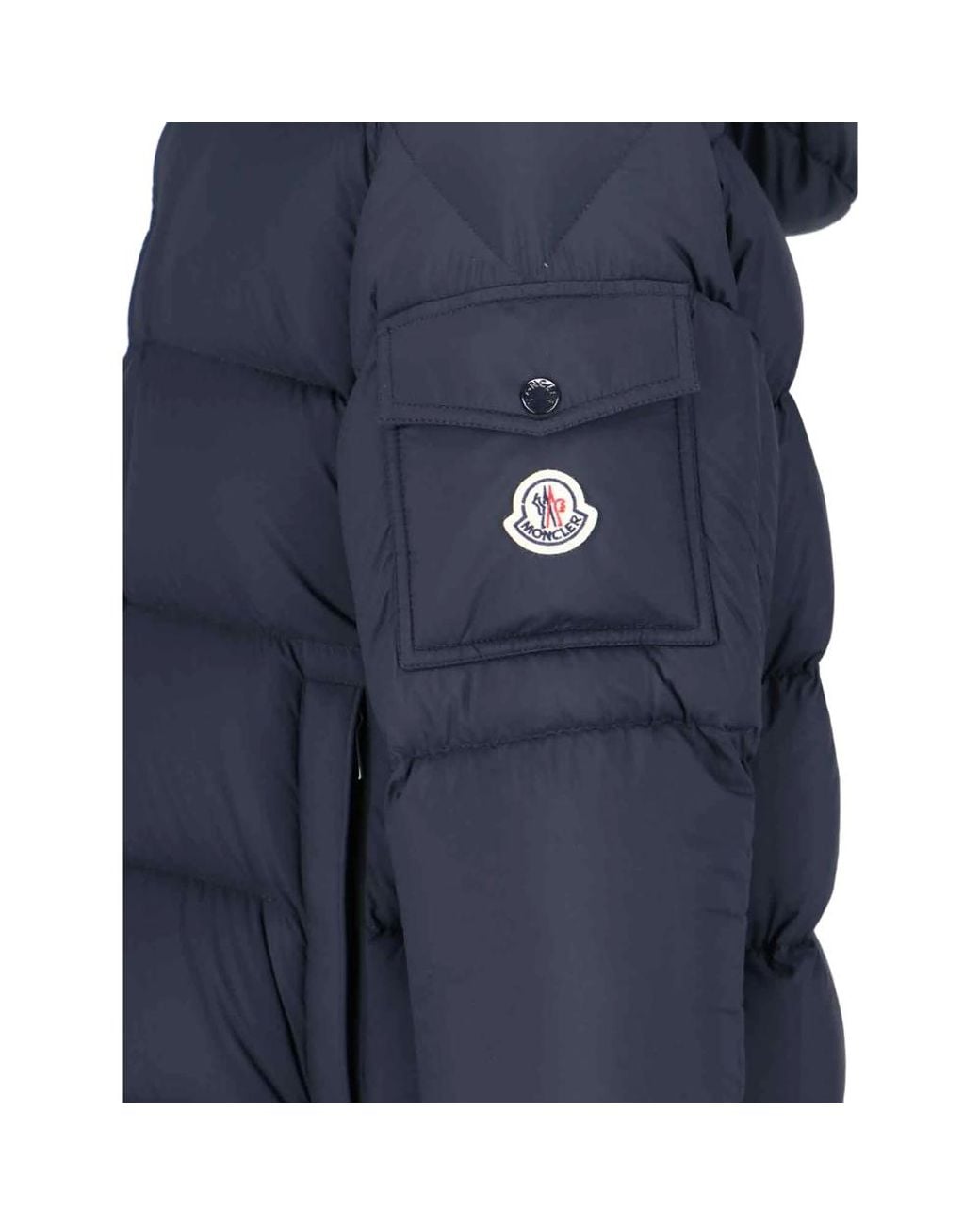 Moncler Blue Maya Quilted Hooded Jacket for men