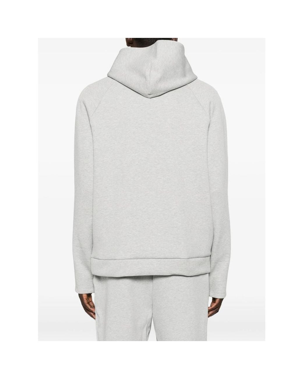 Calvin Klein White Raglan-Sleeve Pouch-Pocket Hoodie for men