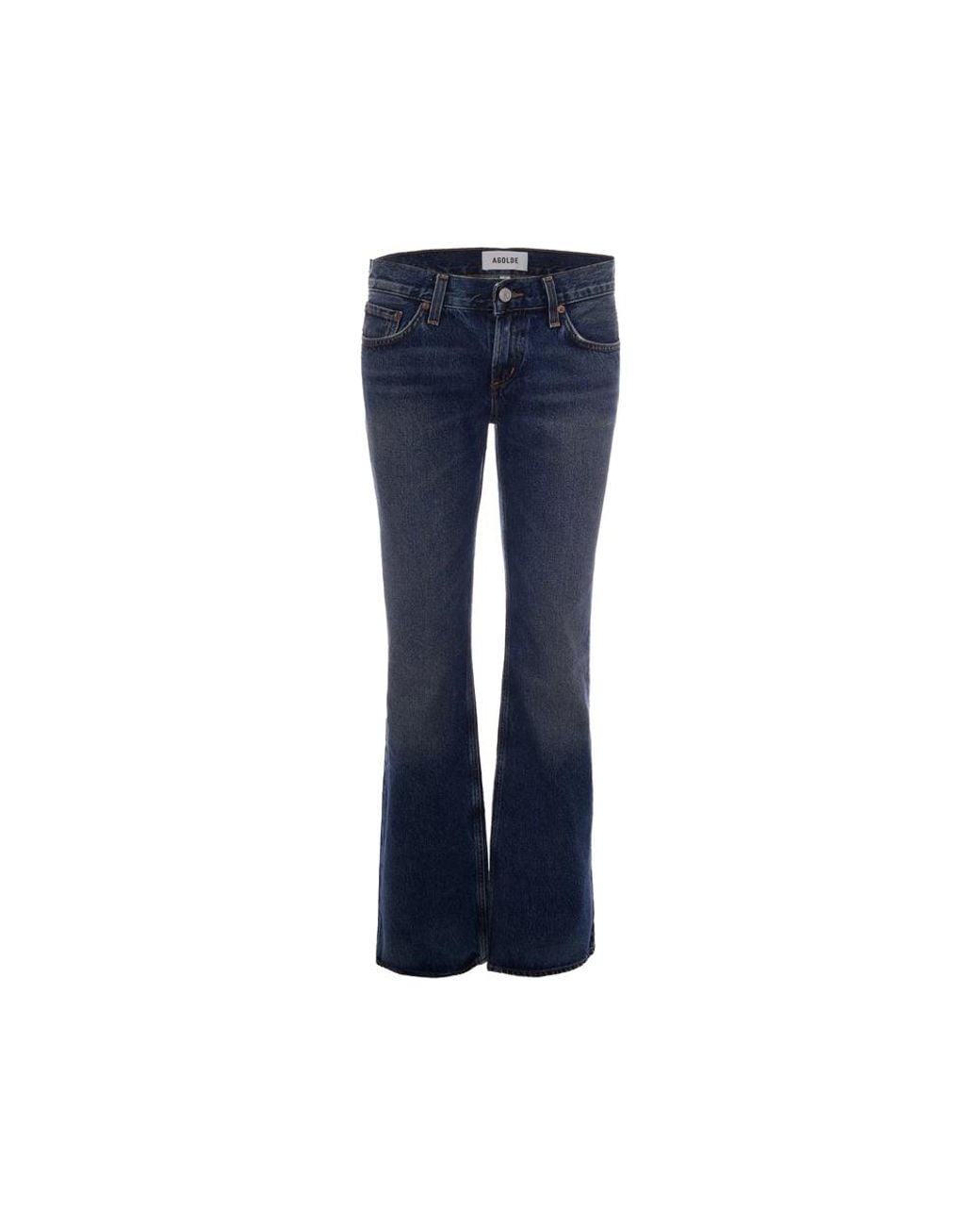 Agolde Blue Faded-Effect Flared-Leg Jeans