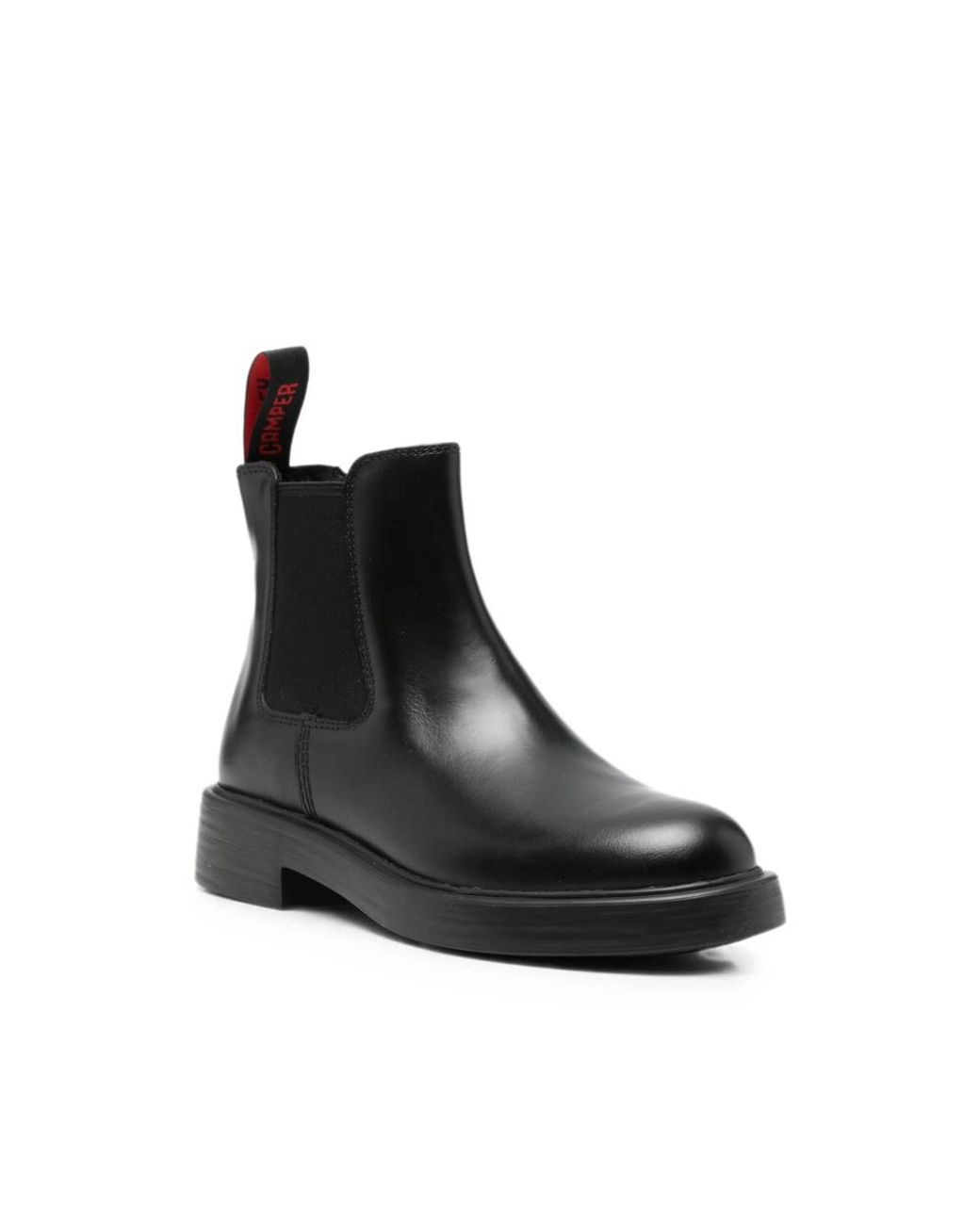 Camper Black Dean Elasticated-Panel Pull-Tab Chelsea Boots