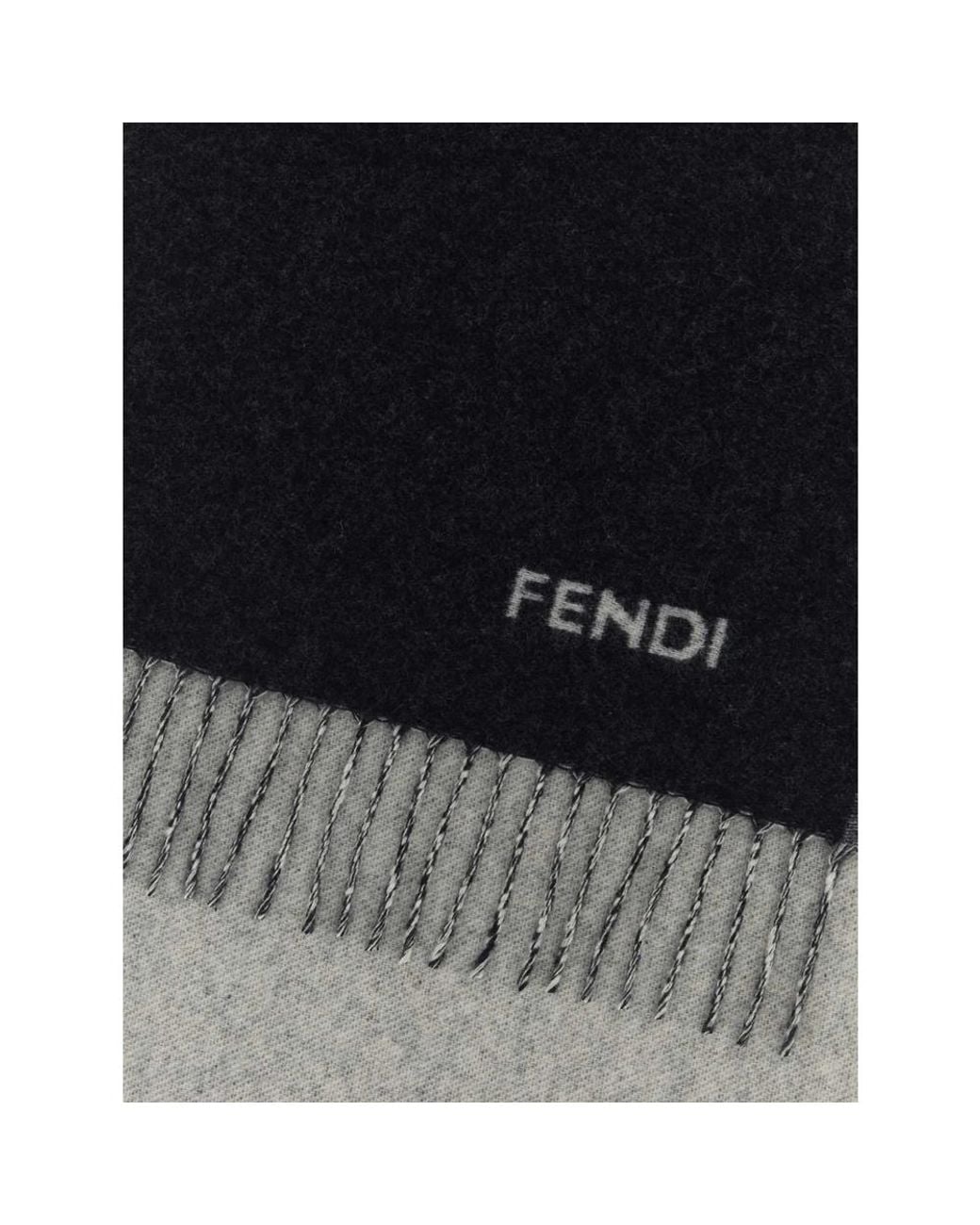 Fendi Black Sciarpa Bicolore for men