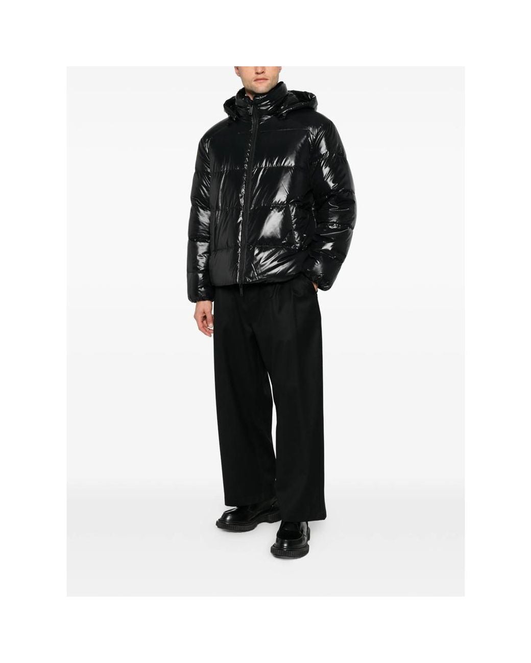 Moose Knuckles Black Quilted Hooded Jacket for men