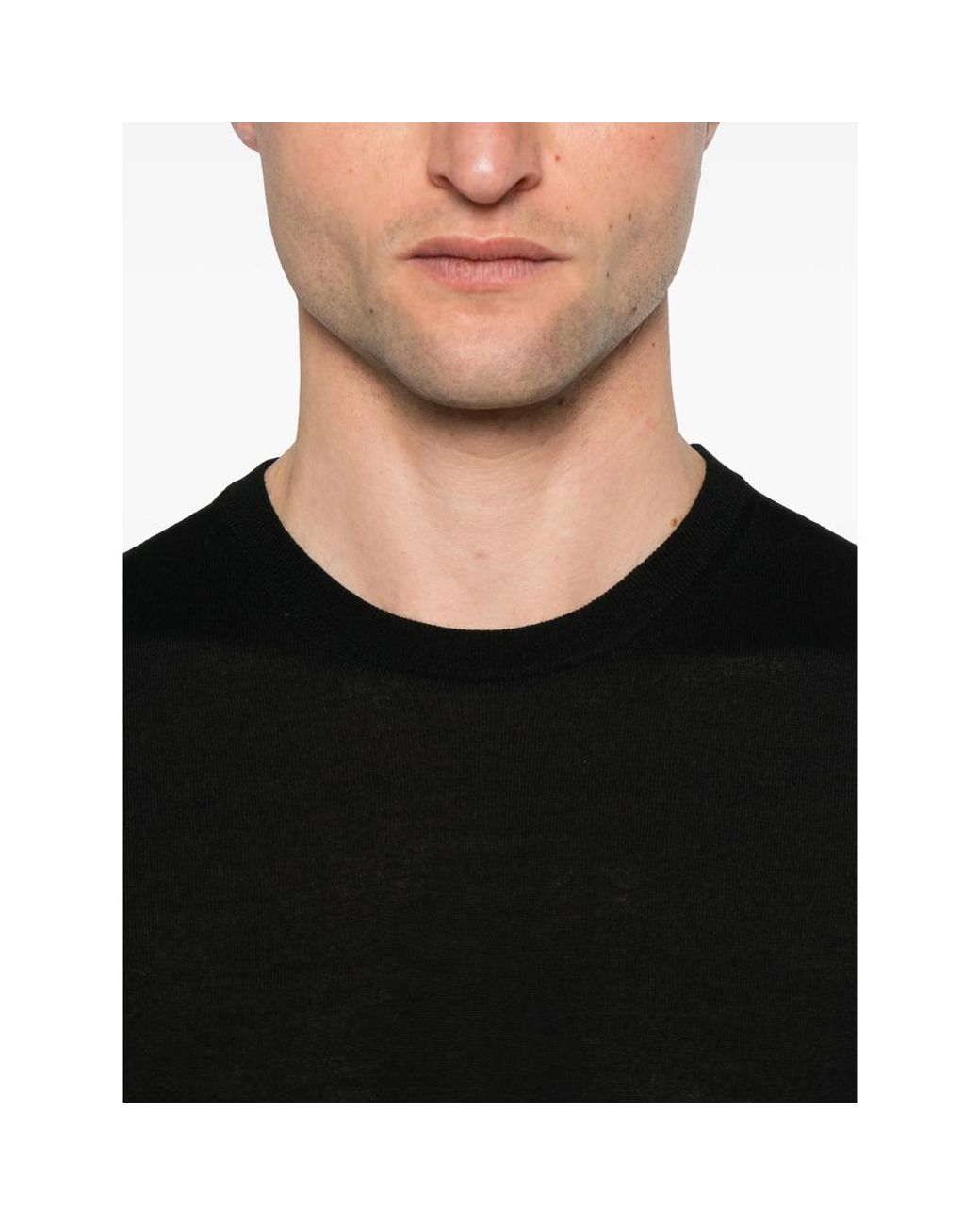 Drumohr Black Fine-Knit Sweater for men
