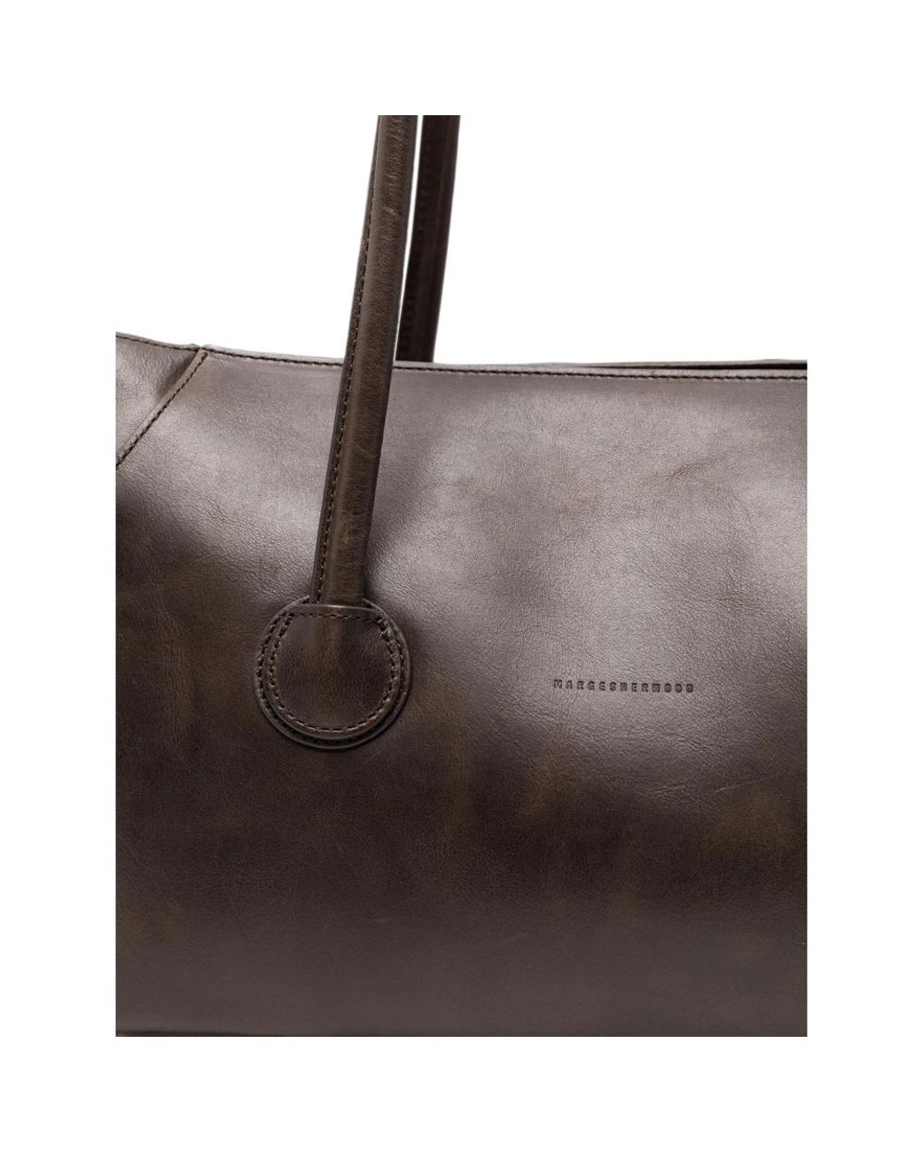 MARGE SHERWOOD Brown Boat Leather Shoulder Bag