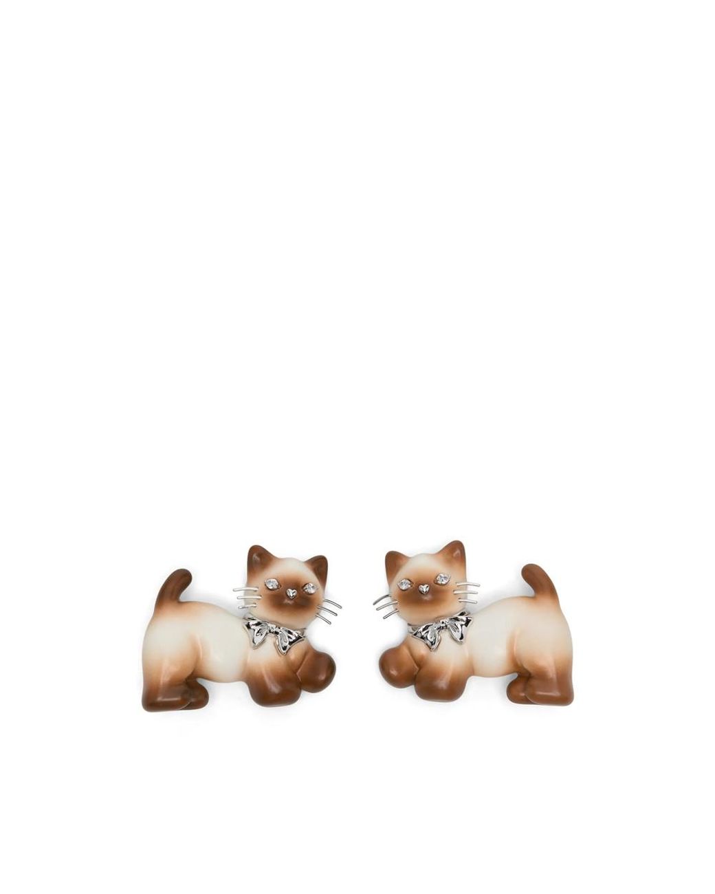 YVMIN Natural Cat-Motif Crystal-Embellished Hair Clips