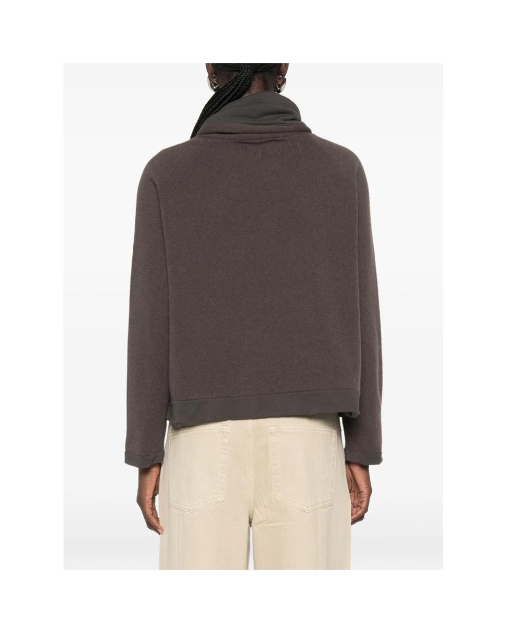 JC Sophie Black Poppy Scarf-Detail Raglan-Sleeve Sweater