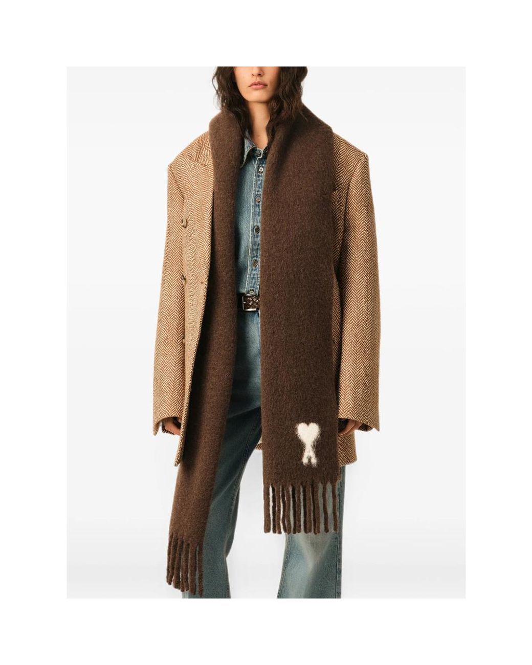 AMI Brown Scarves for men